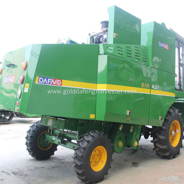 self-propelled wheat combine harvesting